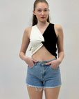 Pantaloncini in jeans con brillanti
