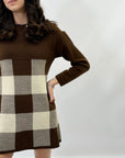 Abito maglione a quadri morbido