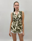 Maglia smanicata con stampa