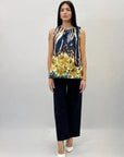 Blusa in raso con stampa
