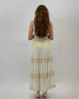 Gonna in pizzo con dettagli beige