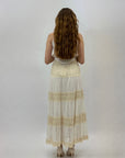 Gonna in pizzo con dettagli beige