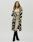 Cardigan lungo fantasia zebrata – Stile deciso e irresistibile