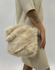 Borsa shopper in ecopelliccia con tracolla