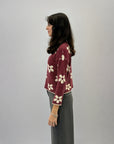 Maglione con fantasia fiori