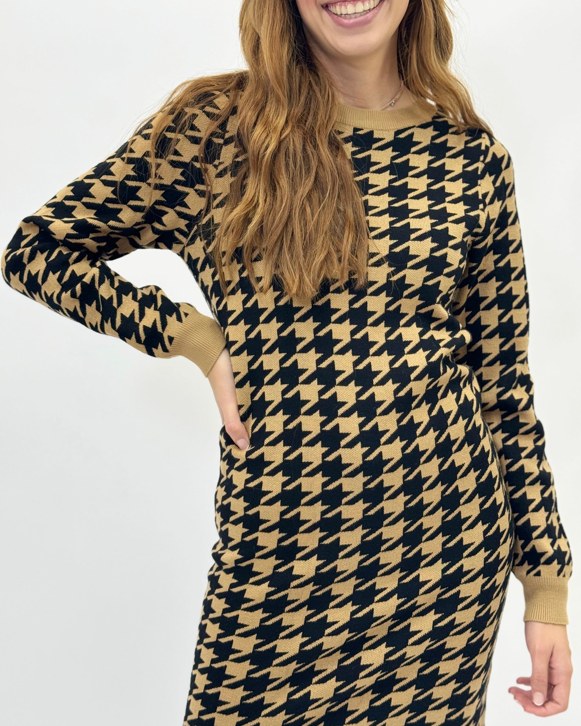 Abito in maglia pied de poule
