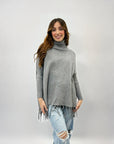 Maglione dolcevita comodo con frange