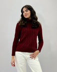 Maglione dolcevita morbido con intrecci