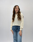 Pullover crop intrecciato