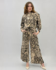 Felpa con cappuccio stampa animalier