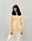 Maglione dolcevita ampio con frange