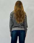 Pullover a righe con scritta love