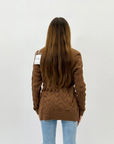 Maglione ampio dolcevita intrecciato