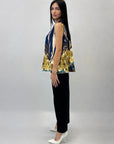 Blusa in raso con stampa