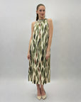 Abito con scollo halter con stampa