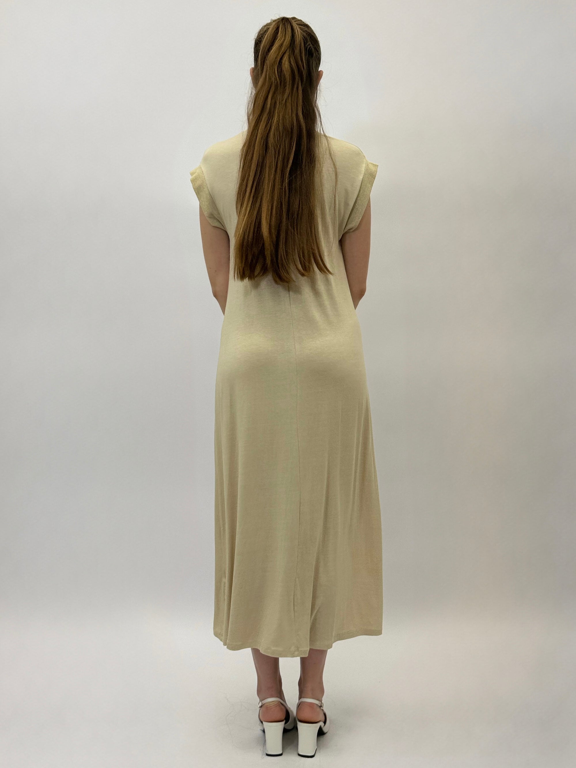Abito lungo basic con dettaglio lurex