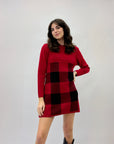 Abito maglione a quadri morbido