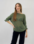 Maglia con manica volant e fiocco
