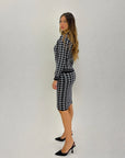 Completo maglia e gonna a tubino pied de poule