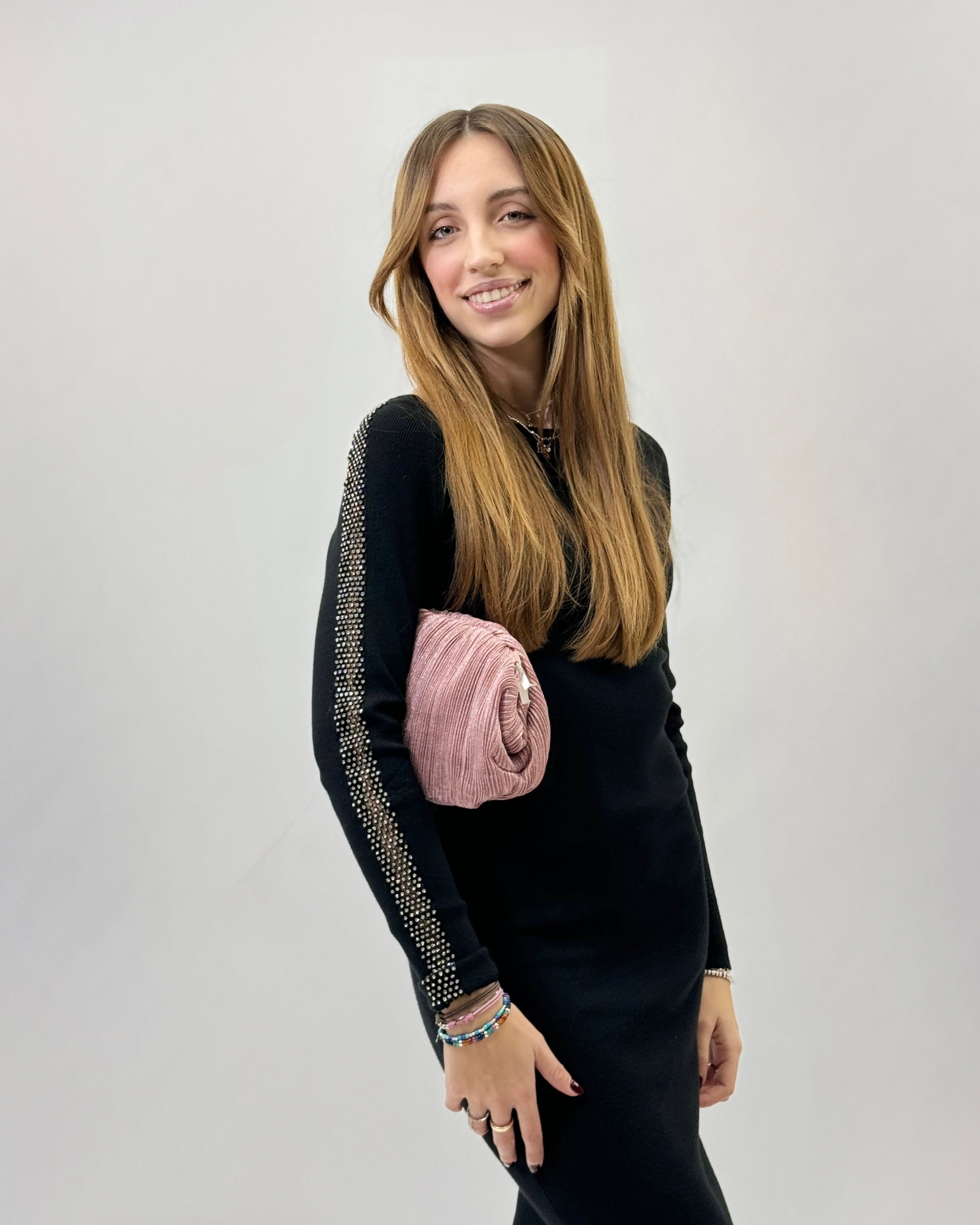 Pochette lurex con tracolla