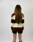 Maglione dolcevita a righe dettaglio cut-out