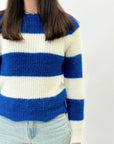 Pullover morbido a righe effetto peluche