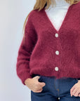 Cardigan in lana mohair con bottoni gioiello – Eleganza e morbidezza