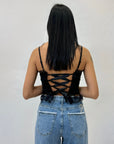 Top in pizzo con coppe preformate