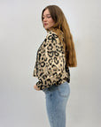 Felpa con cappuccio stampa animalier