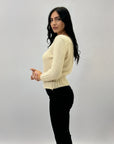 Pullover crop effetto peluche