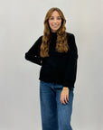 Pullover tinta unita girocollo dettaglio cuciture