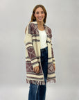 Cardigan morbido fantasia etnica