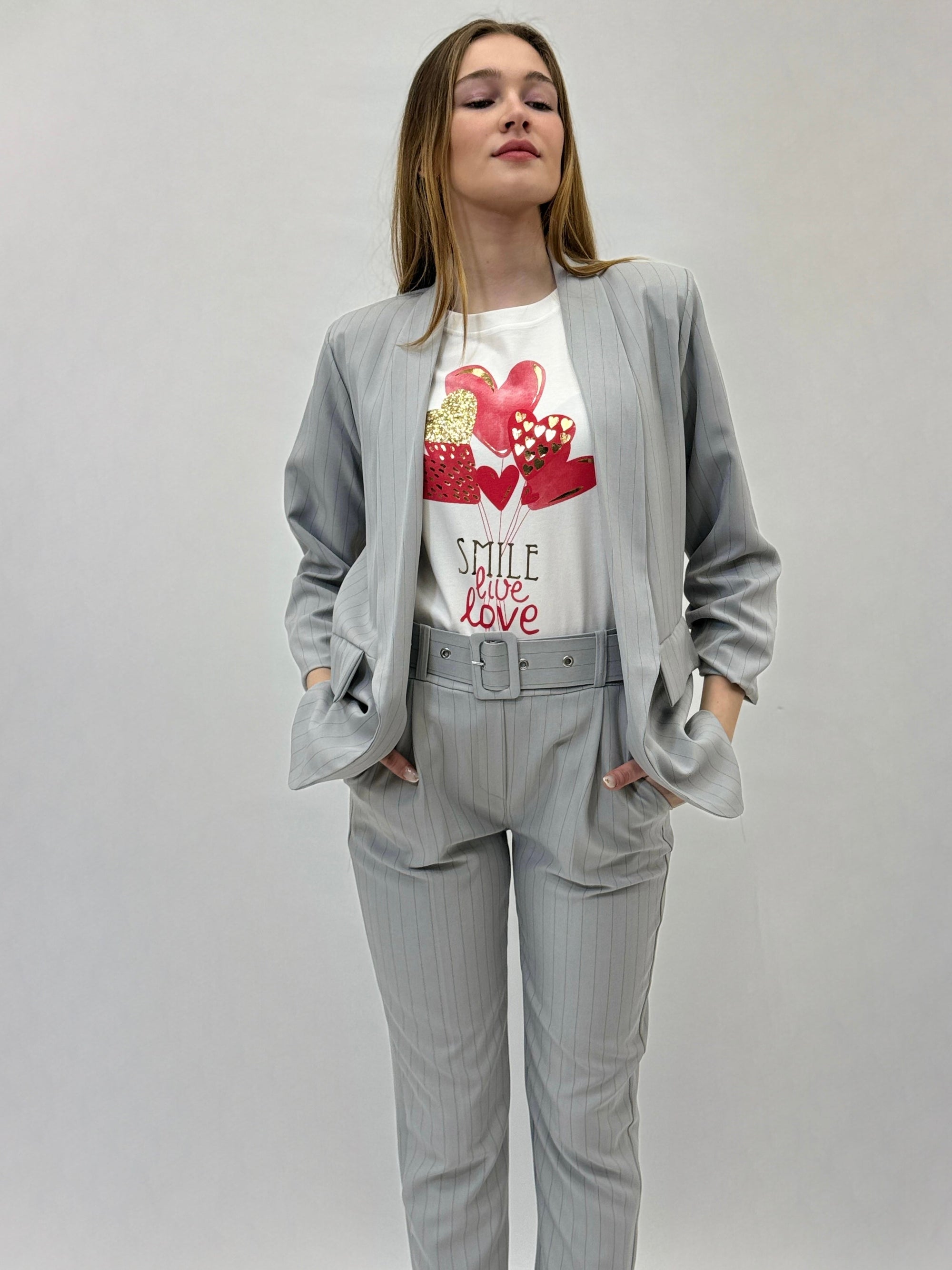 Completo giacca e pantaloni a righe