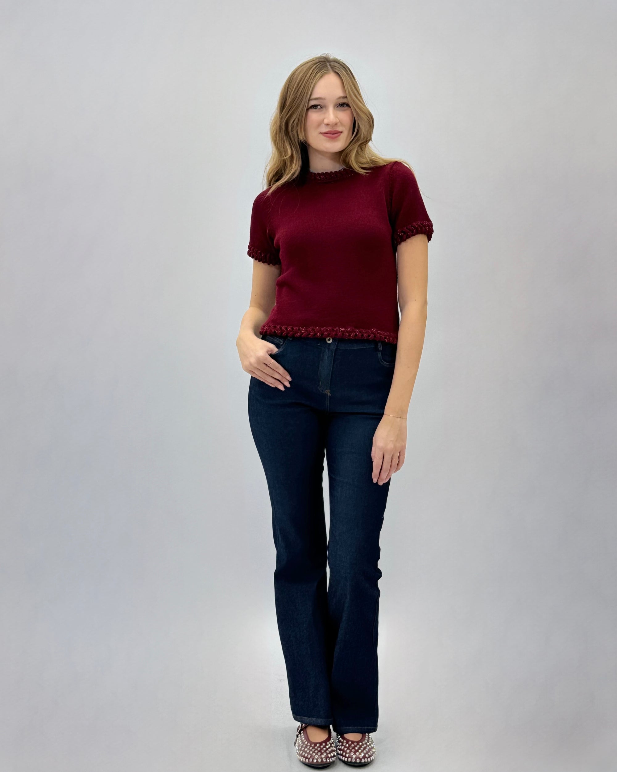 Maglia mezze maniche con dettagli