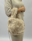 Borsa shopper in ecopelliccia con tracolla