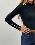 Pullover basic tinta unita con bottoni