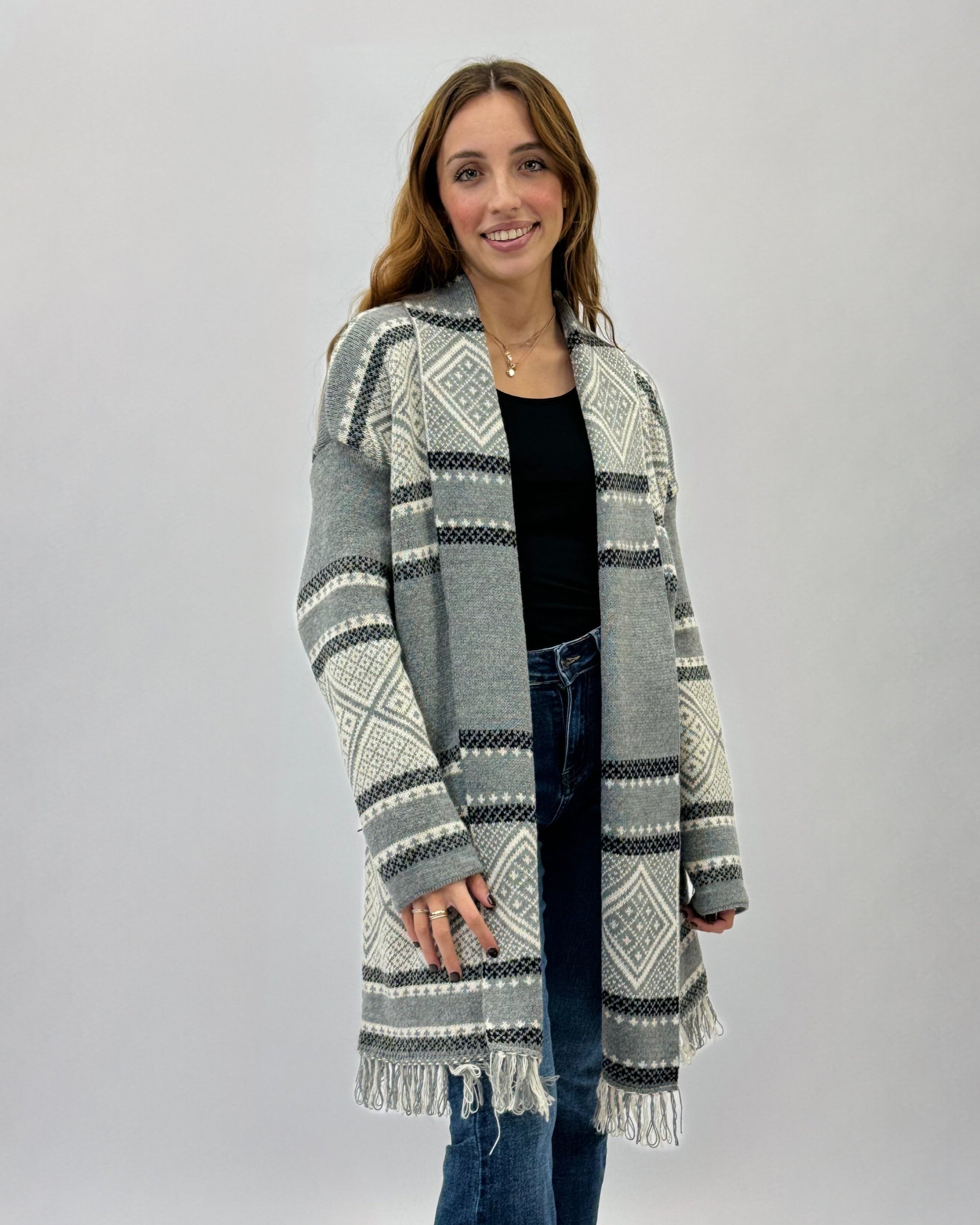 Cardigan morbido fantasia etnica