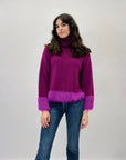 Maglione dolcevita in lana mohair