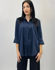 Camicia tinta unita con maniche lunghe