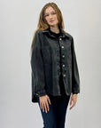Giacca premium in denim con stampa