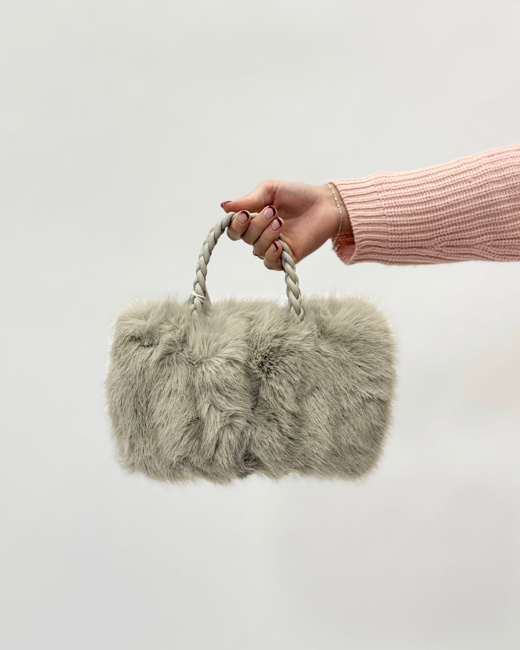 Borsa con pelo e perle Alex Max