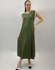Abito lungo basic con dettaglio lurex