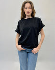 Maglia con strass e sul retro fiocco