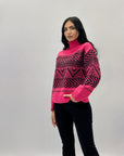 Maglione dolcevita con fantasia