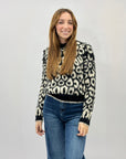 Maglione morbido stampa leopardata