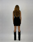 Abito in maglia con brillantini sulle spalle