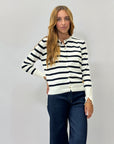 Cardigan a righe con bottoni