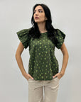Maglia in cotone con stampa piante
