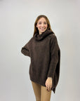 Maglione ampio dolcevita misto lana e alpaca