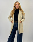 Cardigan lungo con cappuccio
